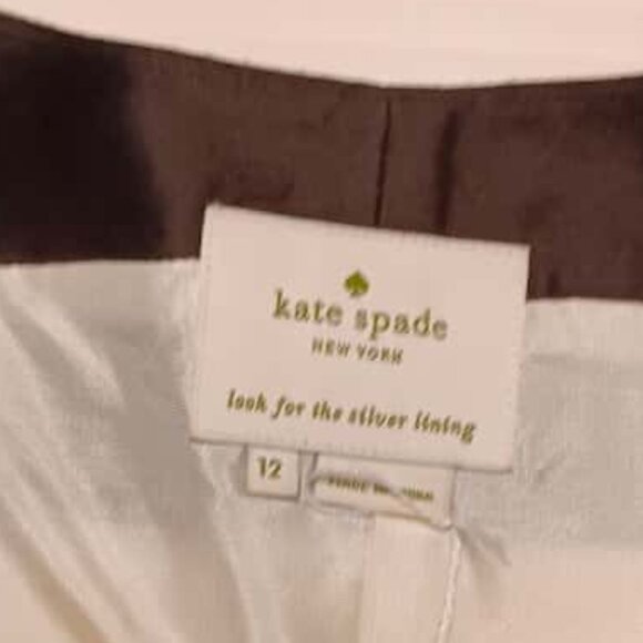 Kate Spade Black White Color Block Fit and Flare Pleated Midi Cocktail Dress - Picture 5 of 7